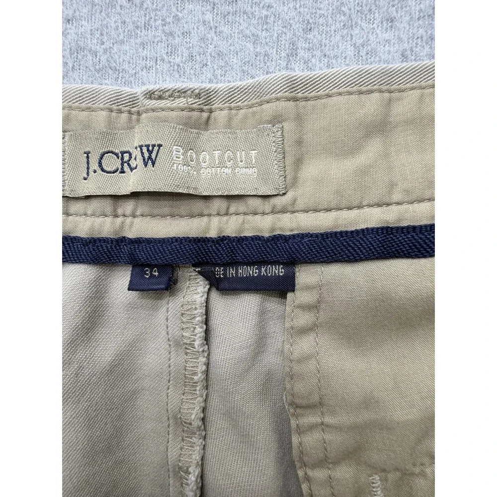 J.Crew Pants Mens 34x30 Beige Bootcut Chino Regular Fit Casual Vtg - Picture 11 of 16